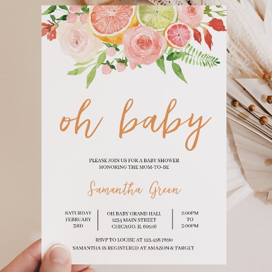 Invitation Baby Shower Citron