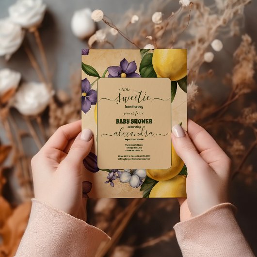 Invitation Baby shower citron