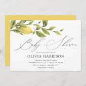 Invitation Baby shower citron (Devant / Derrière)