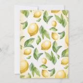 Invitation Baby shower citron aquarelle (Dos)