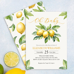 Invitation Baby shower citron aquarelle