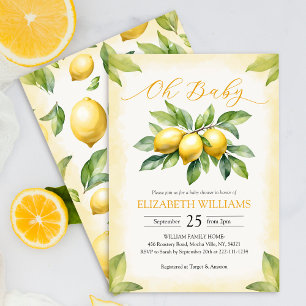 Invitation Baby shower citron aquarelle