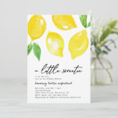 Invitation Baby shower citron aquarelle (Debout devant)