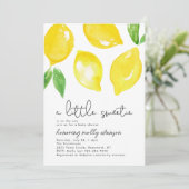 Invitation Baby shower citron aquarelle (Debout devant)