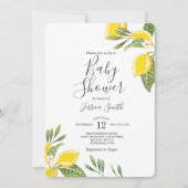 Invitation Baby shower citron Boho Citrus Rustique (Devant)