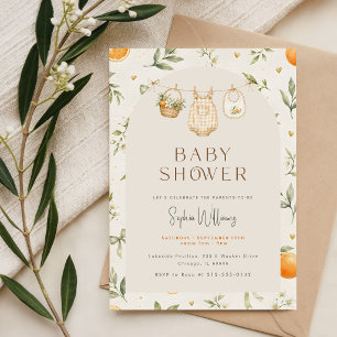 Invitation Baby Shower Citron Botanique Fantaisiste