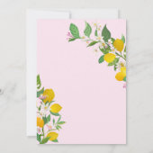 Invitation Baby shower citron, Ciao bébé, thème italien (Dos)