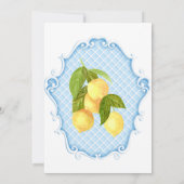 Invitation Baby shower Citron Citrus Bleu Bébé (Dos)