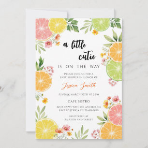 Invitation Baby Shower Citron Clair Mixte
