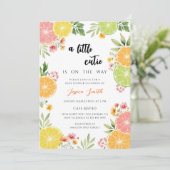 Invitation Baby Shower Citron Clair Mixte (Debout devant)