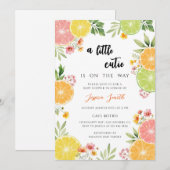 Invitation Baby Shower Citron Clair Mixte (Devant / Derrière)