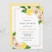 Invitation Baby shower citron et verdure (Devant / Derrière)