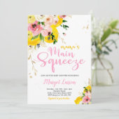 Invitation Baby shower citron Le Baby shower principal de la (Debout devant)