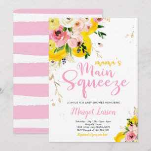 Invitation Baby shower citron Le Baby shower principal de la 