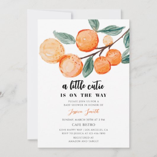 Invitation Baby Shower Citron Mignon (Devant)