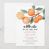 Invitation Baby Shower Citron Mignon (Devant / Derrière)