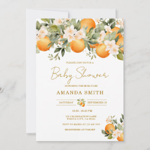 Invitation Baby Shower Citron Orange