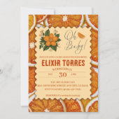 Invitation Baby Shower Citron Orange Élégant Moderne  (Devant)
