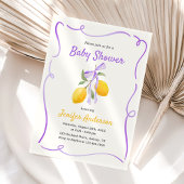 Invitation Baby shower citron pourpre