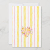 Invitation Baby Shower Citron Rayures Bébé Fille (Dos)