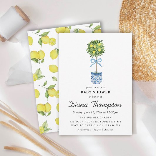 Invitation Baby shower citronnier