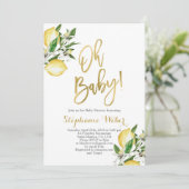 Invitation Baby shower citrons (Debout devant)