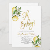 Invitation Baby shower citrons (Devant / Derrière)