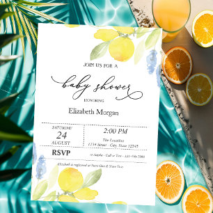 Invitation Baby Shower Citrons Aquarelle