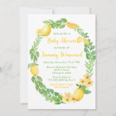 Invitation Baby Shower Citrons et Feuillage (Devant)