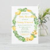 Invitation Baby Shower Citrons et Feuillage (Debout devant)