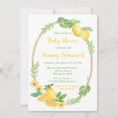 Invitation Baby Shower Citrons et Feuillage (Devant)