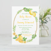 Invitation Baby Shower Citrons et Feuillage (Debout devant)