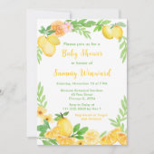 Invitation Baby Shower Citrons et Feuillage (Devant)