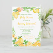 Invitation Baby Shower Citrons et Feuillage (Debout devant)