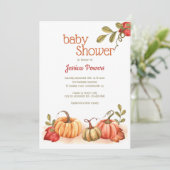 Invitation Baby shower citrouille (Debout devant)
