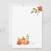 Invitation Baby shower citrouille (Dos)