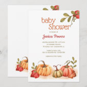 Invitation Baby shower citrouille (Devant / Derrière)