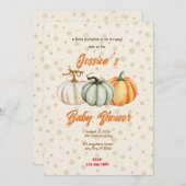 Invitation Baby shower citrouille (Devant / Derrière)