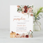 Invitation Baby shower citrouille (Debout devant)
