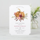 Invitation Baby shower citrouille (Debout devant)