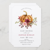 Invitation Baby shower citrouille (Devant / Derrière)