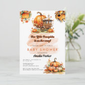 Invitation Baby shower citrouille (Debout devant)