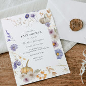 Invitation Baby shower citrouille à fleurs