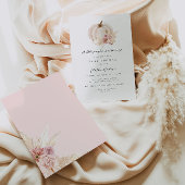 Invitation Baby shower Citrouille à la vapeur séché de Pampas