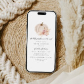 Invitation Baby shower Citrouille à la vapeur séché de Pampas