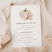 Invitation Baby shower Citrouille à la vapeur séché de Pampas