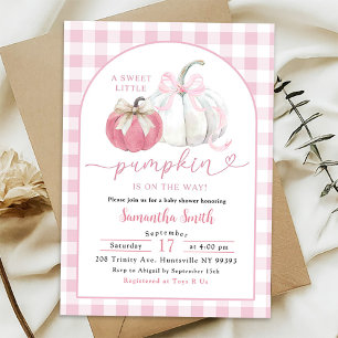 Invitation Baby shower Citrouille Arc-en-ciel Rose à l'anglai