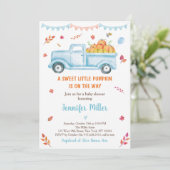 Invitation Baby shower Citrouille Automne (Debout devant)