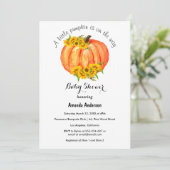 Invitation Baby shower citrouille Automne Orange Cute (Debout devant)