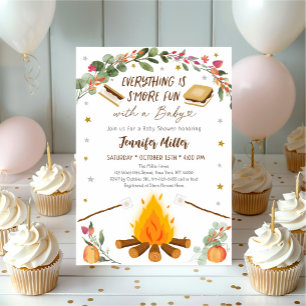 Invitation Baby shower Citrouille Automne S'mores Campfire